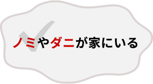 ノミやダニが家にいる